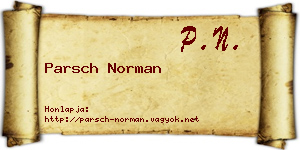 Parsch Norman névjegykártya